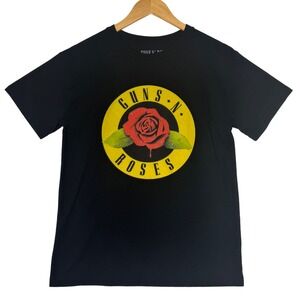 Womens Guns N Roses Graphic Band Tee Black Rock Shirt Size Medium‎